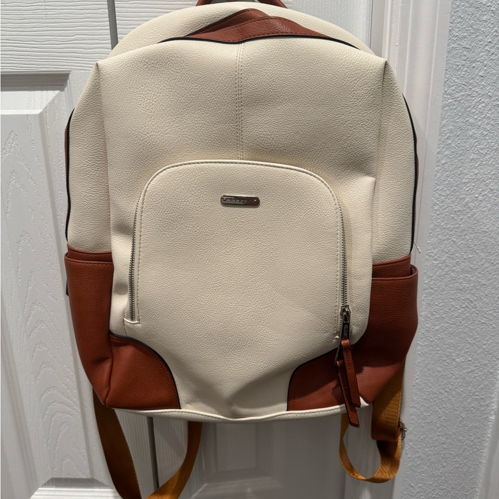 Cream and Brown Backpack